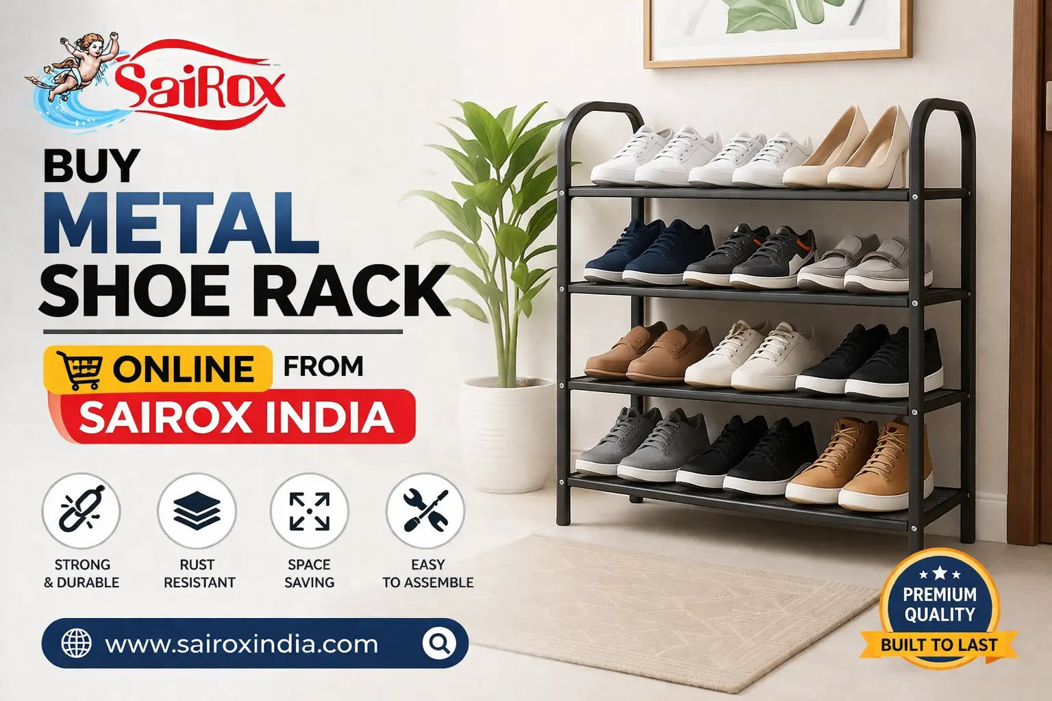 Buy Metal Shoe Rack Online - Sairox India – SAIROX HOME APPLIANCES