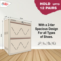 SAIROX 2-Door Wall Shoe Rack – 6 Shelves, 12-16 Pair Capacity