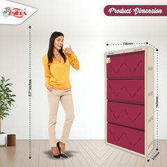 SAIROX Metal Wall Shoe Rack – 4 Doors, 8 Shelves, Fits 28 Pairs
