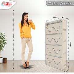 SAIROX Wall Shoe Rack – 4 Doors, 8 Shelves, Stores 28 Pairs