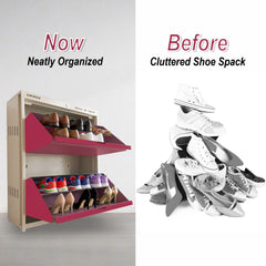 SAIROX 2-Door Wall Shoe Rack – 6 Shelves, 12-16 Pair Capacity