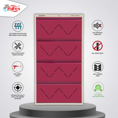 SAIROX Metal Wall Shoe Rack – 4 Doors, 8 Shelves, Fits 28 Pairs