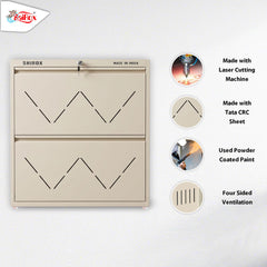 SAIROX 2-Door Wall Shoe Rack – 6 Shelves, 12-16 Pair Capacity