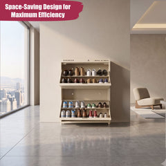 SAIROX 2-Door Wall Shoe Rack – 6 Shelves, 12-16 Pair Capacity