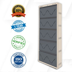 SAIROX Double shelves Five Door Wall mounted 30 - 32 Pair, (29*8.5*69)Inches Metal Shoe Rack