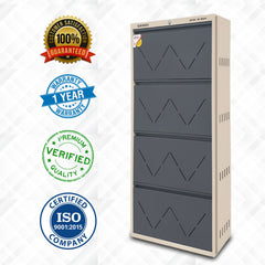 SAIROX 4-Door Wall Shoe Rack – 8 Tiers, Fits 28 Pairs