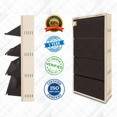 SAIROX Wall Shoe Rack – 4 Door, 8 Shelf, 28 Pair