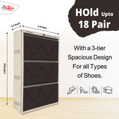 SAIROX 6-Tier Wall Shoe Rack – Metal, 16–18 Pairs