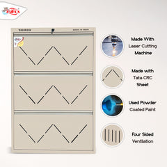 SAIROX Wall Shoe Rack – 3 Doors, 6 Shelves, Metal Build, Fits 18 Pairs