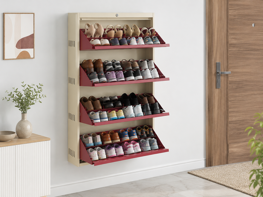 Double-decker shoe storage rack