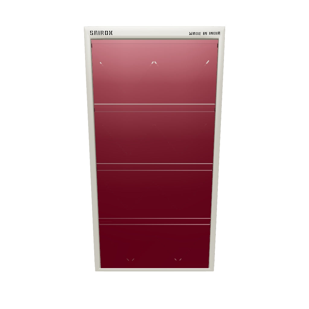 SAIROX Metal Wall Shoe Rack – 4 Doors, 8 Shelves, Fits 28 Pairs